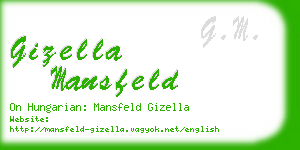 gizella mansfeld business card